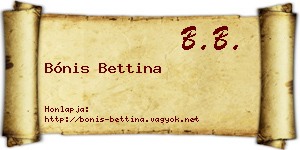 Bónis Bettina névjegykártya